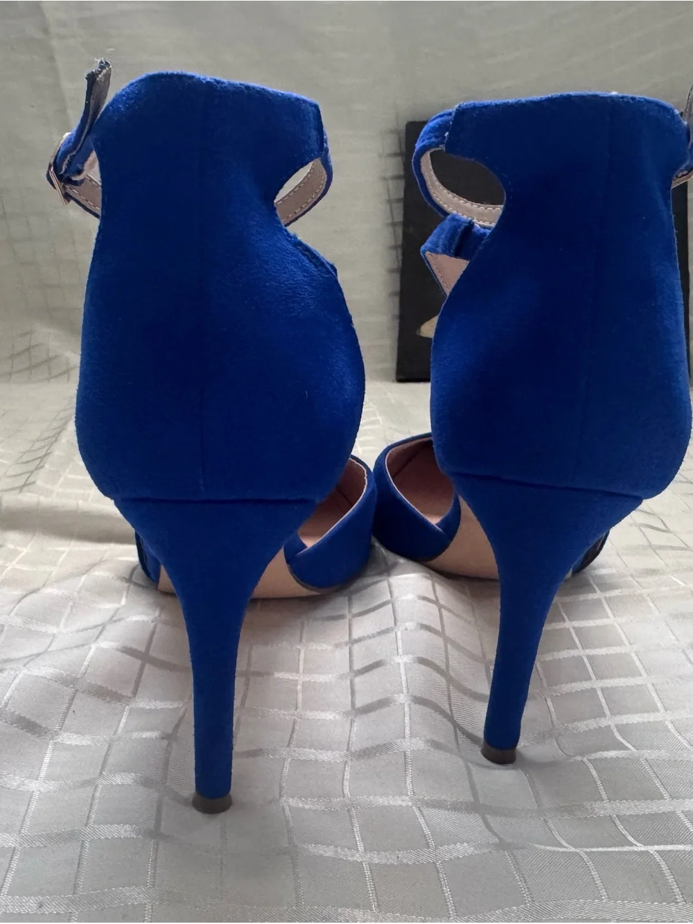 Dream Pairs Cobalt Blue Pointed-Toe Ankle Strap Heels
